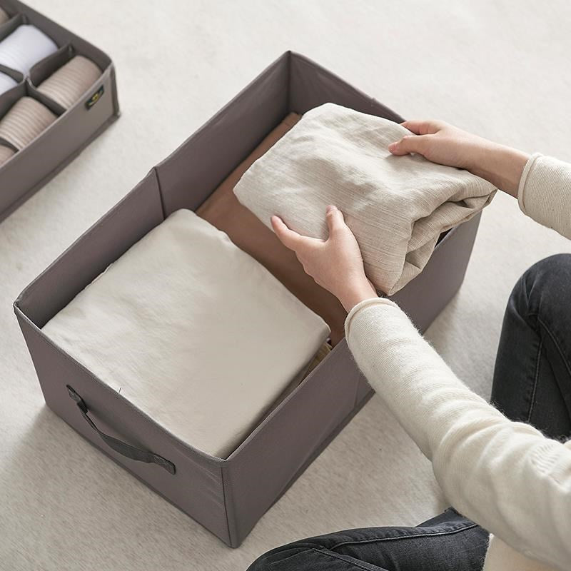 Clothing Storage Box Cloth Sorting Clothes - Balochistan LLC  Product information: Capacity: 1 l Style: Japanese Material: Oxford Fashion elements: Solid colors Suitable space: bedroom Packing list: Oxford cloth storage box*1