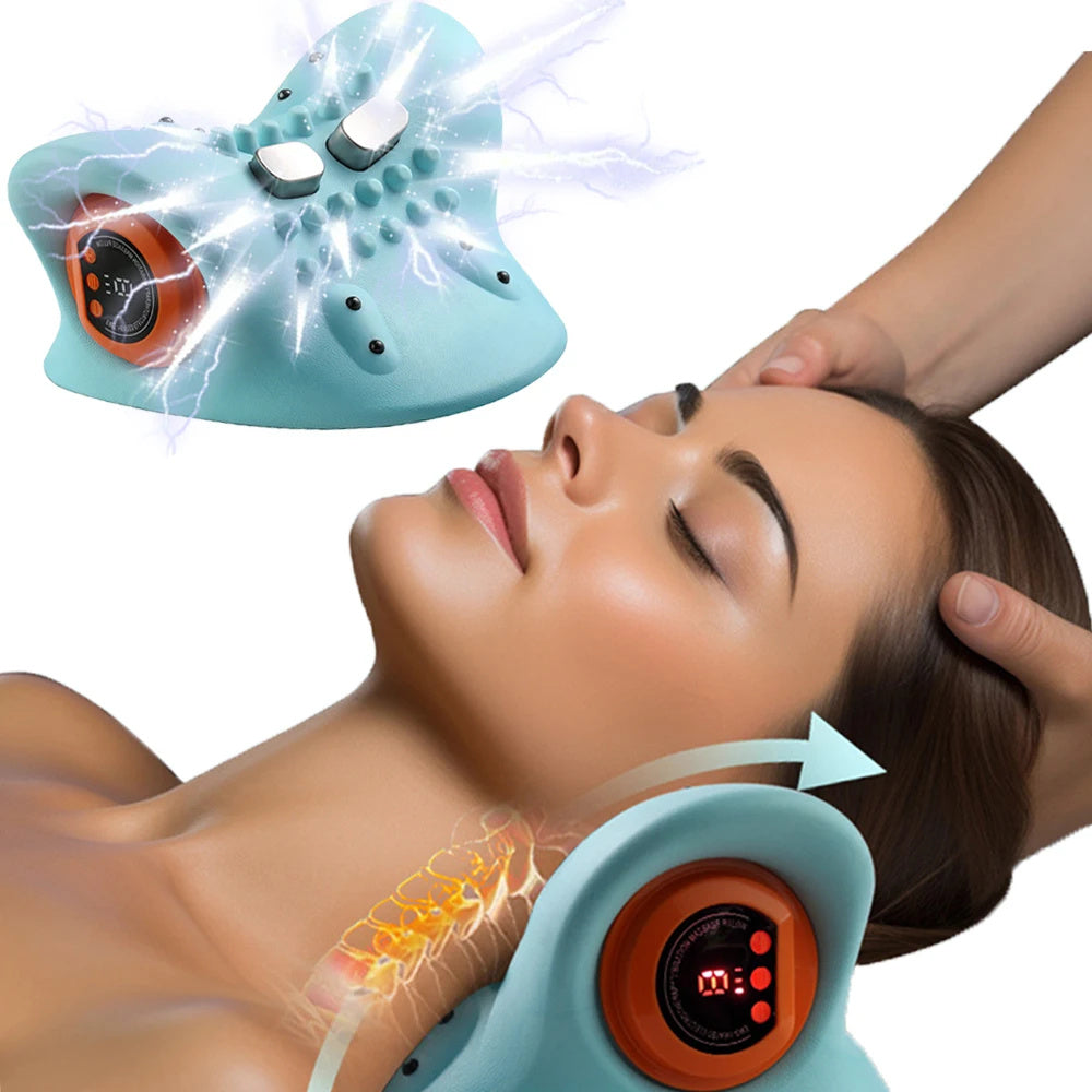 Neck Massager Adults Cervical Spine Relief Traction Portable Neck Head Acupuncture Point Massage Pillow - Balochistan LLC 