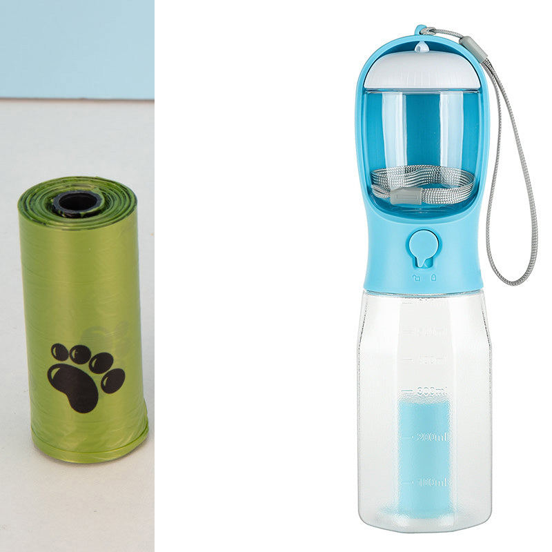 Portable Cat Dog Water Bottle Food Feeder Drinker Poop Dispenser 3 In 1 Leak-proof Multifunctional Dog Water Bottle Pet Products - Balochistan LLC 