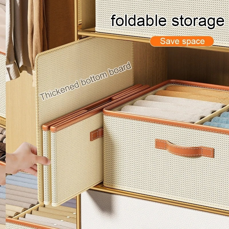 Clothes Storage Box Foldable Underwear Storage Box - Balochistan LLC  Product information: Color: beige, gray, partition beige, partition Gray Product features: foldable, no cover, stackable, with grid Scope of Application: underwear, socks, sweater, wide range, bra, clothing Material: fabric Function: Organization Size: 50*40 * 20cm, Packing list: 1* Storage Box Product Image: