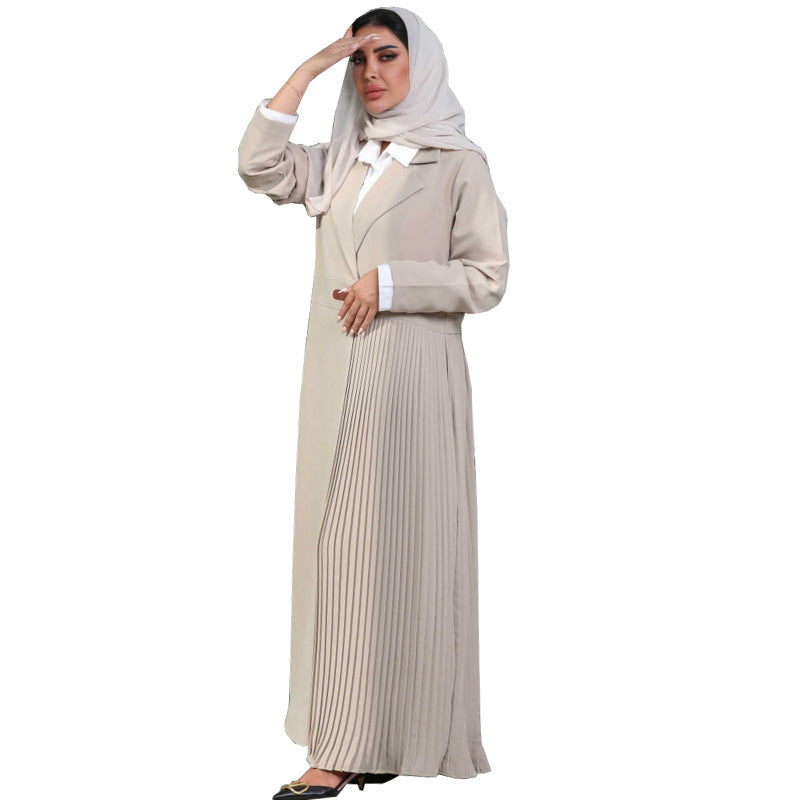 Cardigan Robe Pleated Pleated Coat Muslim Arab Clothing