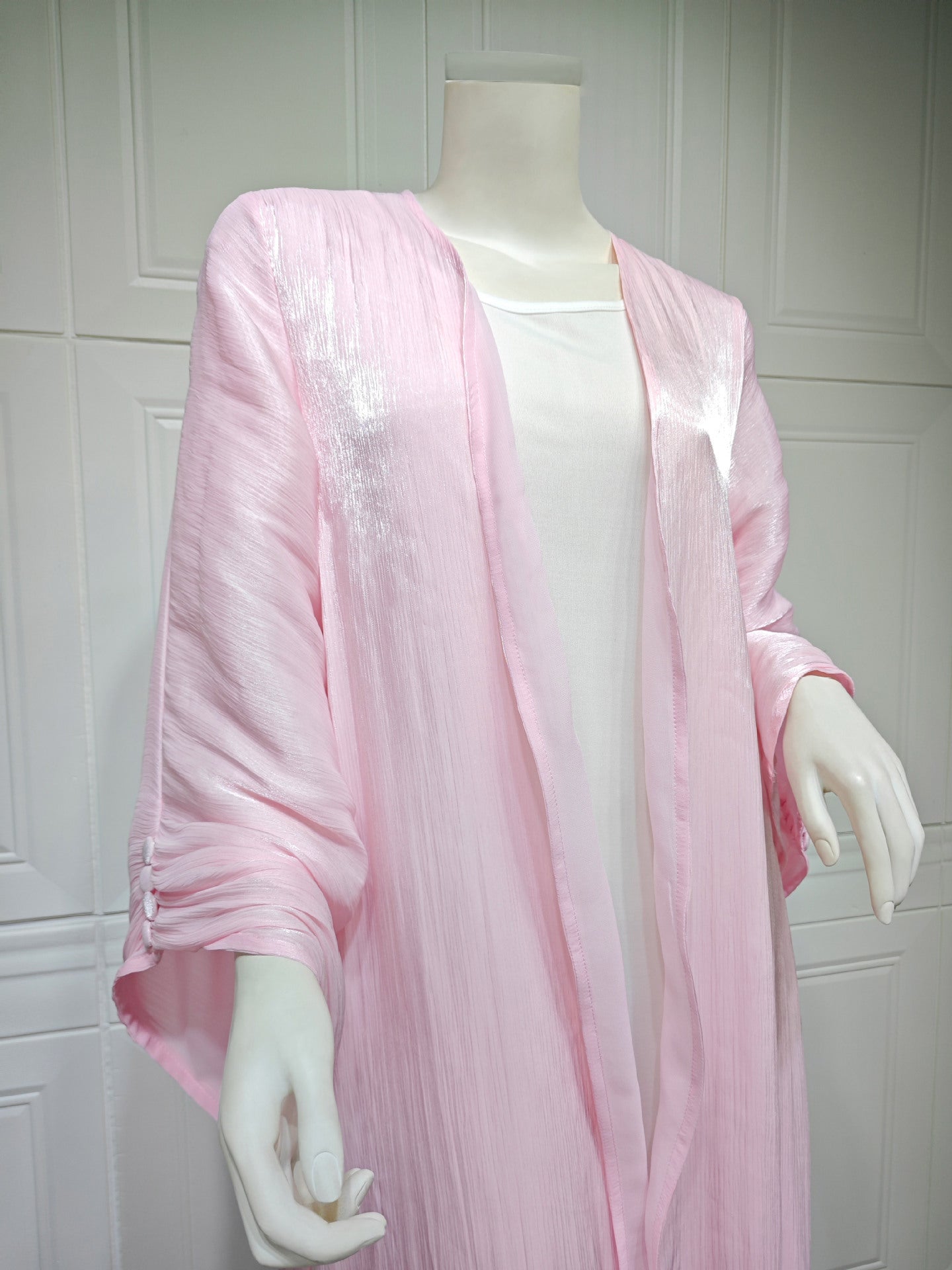 Muslim Robe Dubai Outerwear Bright Silk Dress