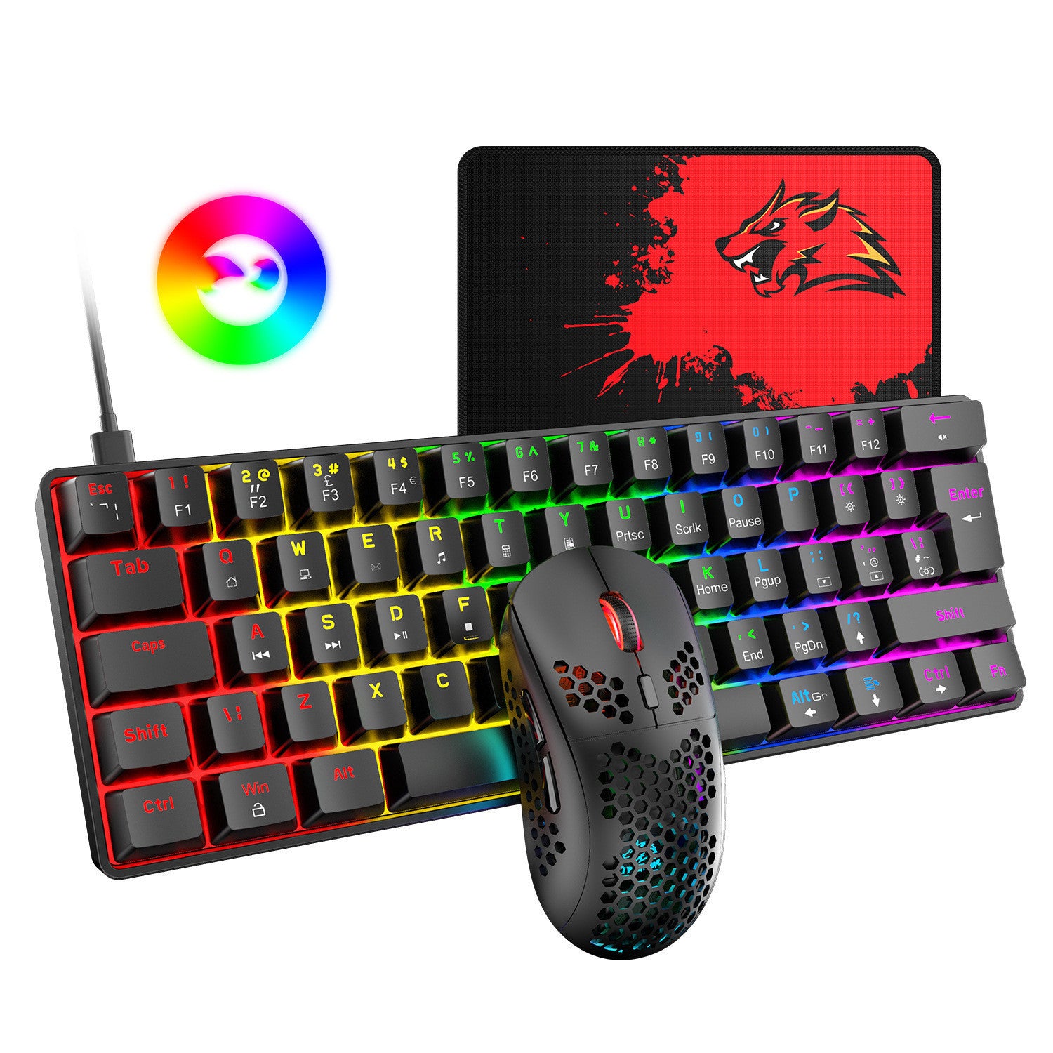 Tablet Notebook RGB Gaming Keyboard And Mouse Set - Balochistan LLC  Product information: Time to market: 2021 Supply category: spot Type: Game Set Connection with computer: wired keyboard, wired mouse Keyboard interface: USB Mouse interface: USB Working method: photoelectric Optical resolution: 6400 Whether to support plug and play: support Is there a multimedia function key: Yes Packing list: Keyboard X1 Mouse X1