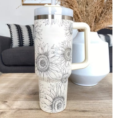 40 Oz Tumbler With Handle Straw Insulated, Stainless Steel Spill Proof Vacuum Coffee Cup Tumbler With Lid Tapered Mug Gifts For Valentine Lover Suitable For Car Gym Office Travel - Balochistan LLC 