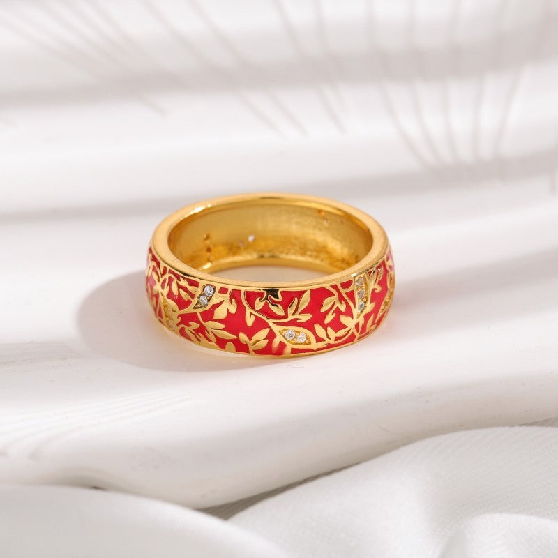 Oil Ring Simple Pattern Couple's Ring - Balochistan LLC  Product information: Type: Ring Treatment Process: Electroplating Color: red, pink, black, green Applicable people: Unisex Size: no.6, no.7, no.8, no.9 Material: Copper Packing list: 1* Ring Product Image: