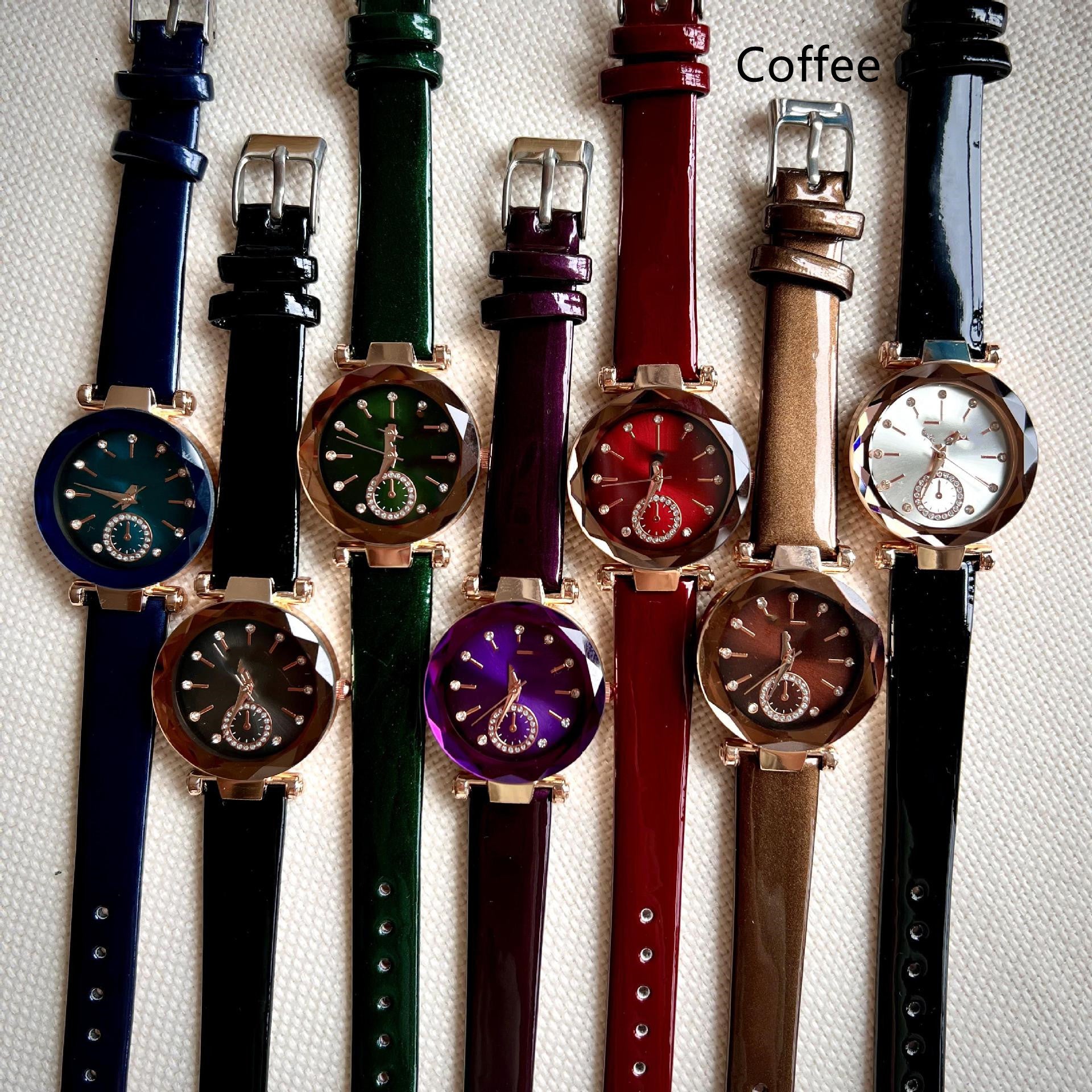 Women's Fashion Simple Belt Rhinestone Quartz Watch