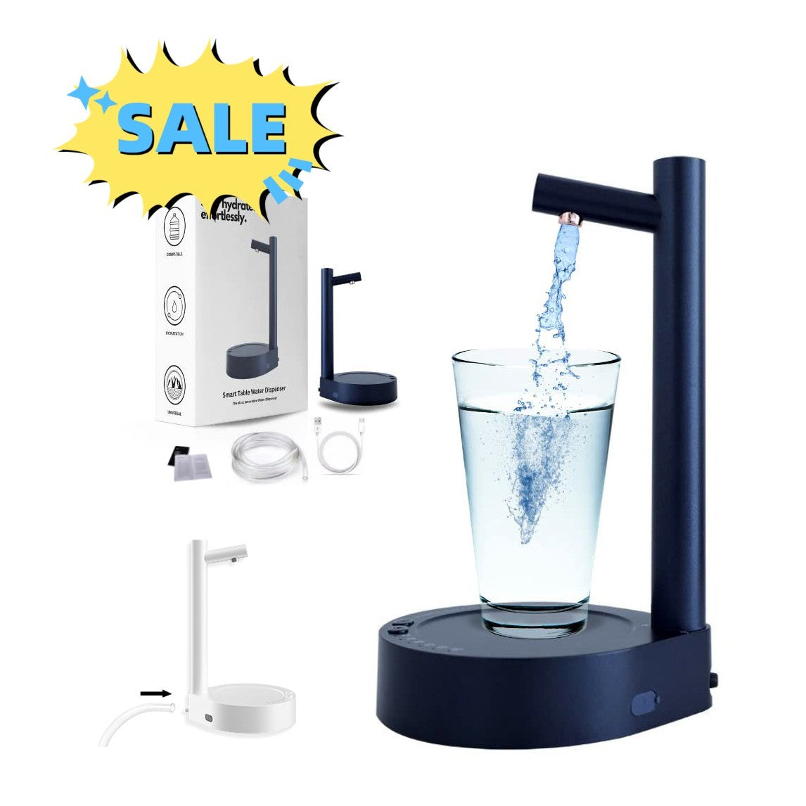 Desk Dispenser Electric Water Gallon Automatic Water Bottle Dispenser Rechargeable Water Dispenser - Balochistan LLC 