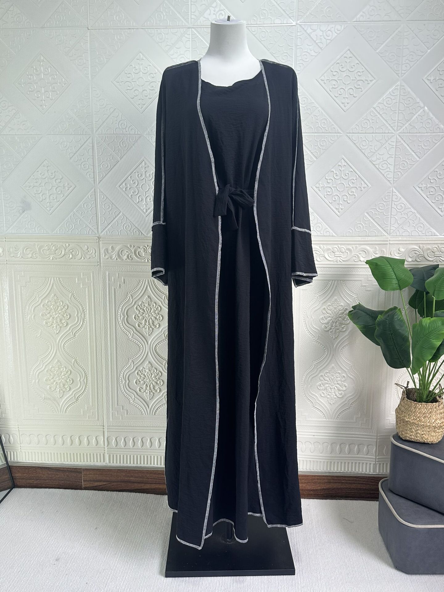 Women's Dubai Turkey Cardigan With Inner Wear Dress