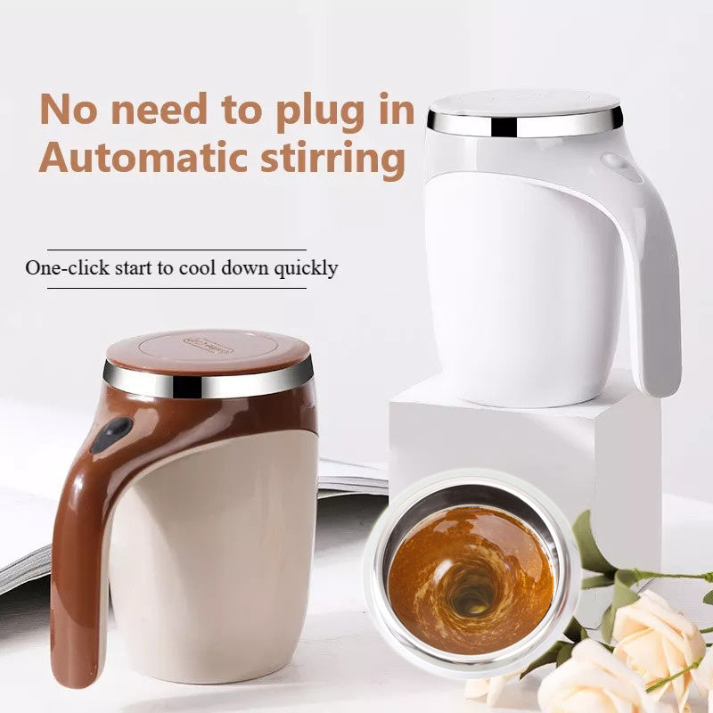 Rechargeable Model Automatic Stirring Cup Coffee Cup High Value Electric Stirring Cup Lazy Milkshake Rotating Magnetic Water Cup - Balochistan LLC 