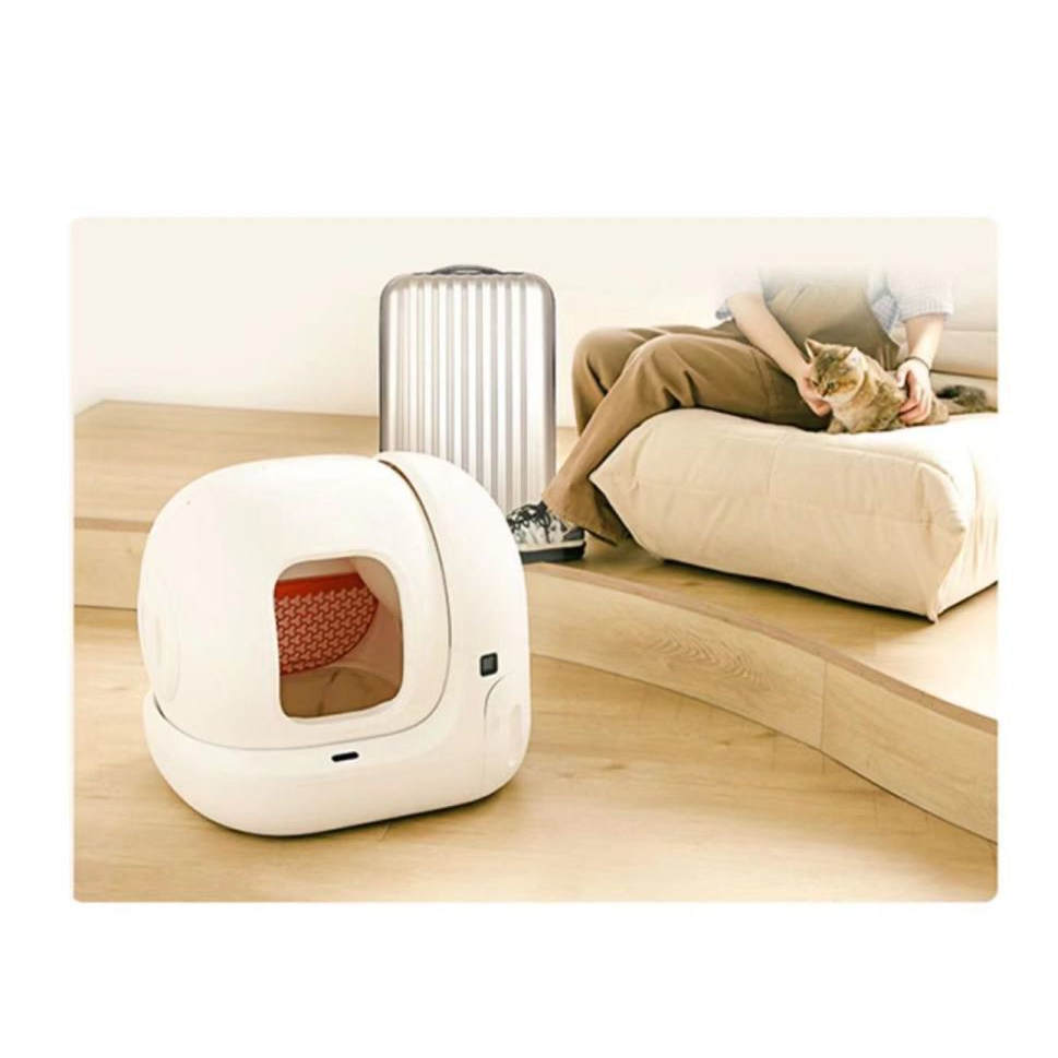 Smart MAX Fully Automatic Cat Litter Box Large Electric Fully Enclosed - Balochistan LLC  Product information: Specifications: cat litter box MAX version Size: 620*538*552mm Material: plastic Scope of application: cats over 6 months old and weighing over 1.5kg Rated voltage: 12VDC Rated power: 24W Overall weight: 9.5kg Packing list: Host*1 Power adapter*1 Garbage bag*1 Sticker*1 Three-proof pad*1 Deodorant Recipe*1